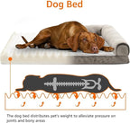 Amazon Basics Dog Bed with Cooling Gel Memory Foam, Pressure-Relief Support for Dogs up to 55lbs, Non-Slip Bottom, Machine Washable Cover, Large Sized (36" x 27"), Taupe