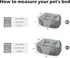 INVENHO X-Large Dog Bed Rectangle Washable Orthopedic Soft Calming Sleeping Durable Pet Cuddler with Anti-Slip Bottom