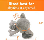Spunky pup Knucklehead Durable Dog Toy - 2-in-1 Plush & Chew Toy for Aggressive Chewers, Chicken-Flavored Dental Chew, Durable Double-Stitched Squeaker- Elephant