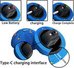 Smart Interactive Dog Toy Automatic Moving Bouncing Chew Herding Ball E-TPU Material for Large and Medium-Sized Dogs Keep Them Busy USB Rechargeable (Blue)