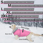 Lelepet Warm Dog Coats for Large Dogs Waterproof Dog Winter Jacket Reflective Pet Fleece Vest Windproof Cold Weather Coats with Adjustable Buckle & Leash Hole, Pink, XL