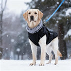 Dog Coat for Medium Large Dogs,Waterproof Reflective Dog Winter Jacket with Harness, Fleece Snowsuit,Warm Pet Winter Coat(Reflective blue-5XL)
