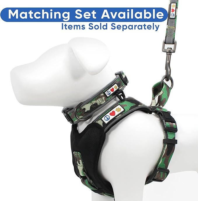 Pawtitas 6 FT Padded Dog Leash with Comfortable Neoprene Padding Handle - Camo Green Lead | Medium Reflective Dog Leash with Highly Reflective Band Perfect for Medium and Large Dogs and Puppies.