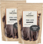 Farm Hounds - Pork Liver - Premium Natural Jerky for Dogs - Made from 100% Humanely Raised Pork - Organ Treats - Great for Training & Treats - No Added Fillers - Made in USA - 4 oz - 2 Pack