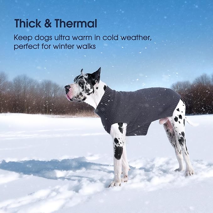 IECOii Extra Large Dog Sweater, XXXL Dog Sweater for Large Dogs Girl Boy, Xmas Pet Holiday Sweaters Large Size, Warm Doggy Christmas Knitwear Big Dogs Sweater for Labrador, Doberman, DarkGrey-3XL