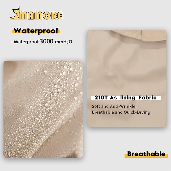 MAMORE Dog Jacket Waterproof Outdoor Vest for Smal Medium Large Dogs, Windproof Adjustable Breathable Lightweight Fashion Casual Dog Clothes (Khaki, X-Large)