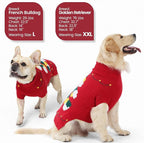 BRKURLEG Christmas Dog Sweaters for Cold Weather, Warm Turtleneck Large Dogs Sweaters, Dog Pullover Knitted Sweatshirt, Pet Xmas New Year Outfit for Labrador, Dalmatian (Red, XXL)