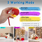 Interactive cat Toys for Indoor Cats, Speedy Tail 3.0 Cat Toy, Motion Activate cat Toy Ball，Automatic Toys for Bored Indoor Cats, Speedy Tail 2.0 Cat Toy, Rechargeabl(Red)