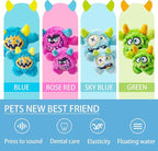 Squeaky Plush Pet Toy Ball, Dental Care, Skin-Friendly and Soft and Relieve Stress, Little Monster Plush Ball Toy Suitable for All Breeds (Sky Blue,Small)
