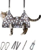 Dog Grooming Hammock for Small Dogs Cat, Dog Grooming Harness for Nail Trimming, Pet Grooming Hammock Sling for Cutting Nails with Nail Clippers, Nail File