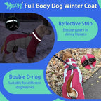 MIGOHI Full Body Dog Coat - Warm Reflective Winter Coat for Medium Dogs with Harness,Turtleneck Dog Fleece Jacket,Four-Leg Windproof Puffer Jackets Snowsuit with Zipper for Small Medium Large Dogs,L