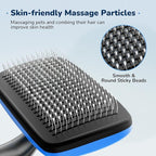 Pecute Self-Cleaning Slicker Brush for Dogs, Cats, Lightweight Dog Brush for Shedding Massaging Grooming, Cat Brush Gently Removes Loose Fur Undercoat for Dogs Cats Rabbits of All Hair Types