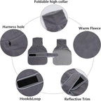 Geyecete Dachshund Sweater - Padded Fleece Lining, High Collar Dog Jacket, Adjustable Sizes - Gray-XS