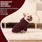 EXPAWLORER Textured Cable Knit Basic Dog Hoodie, Elevated Style Dog Sweater with Leash Hole and Pocket, Soft and Warm Pet Winter Coat, Cold Weather Clothes for Small Medium Large Dogs Cats,Wine Red XS