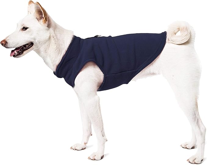 Gooby Fleece Vest Dog Sweater - Lavender, X-Large - Warm Pullover Fleece Dog Jacket with O-Ring Leash for Small to Medium Dogs