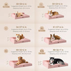 EHEYCIGA Memory Foam Dog Bed Large Sized Dogs, Waterproof Dog Bed Orthopedic with Washable Removable Cover, Non-Slip Pet Bed Couch, 36x27x6 Inches, Pink