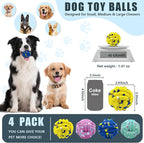Magicorange Dog Balls Tennis Ball Toys Dog Toy for Aggressive Chewers Indestructible Teething Chew Toys Water Toy Fetch Ball for Dogs (4 Pack)