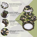 BEAUTYZOO Dog Hoodie for Small Medium Dogs Puppy, Soft Fleece Dog Sweater Cold Weather Coats with Pocket, Pet Outfits Hooded Sweatshirt Chihuahua Cat Jacket Clothing Warm Camo French Bulldog Clothes