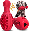 Treat Dispensing Puzzle Dog Toy - Interactive Chew Toys for Aggressive Chewers, Durable Rubber with Squeaker & Mental Stimulation for Large Medium Small Dogs Breeds