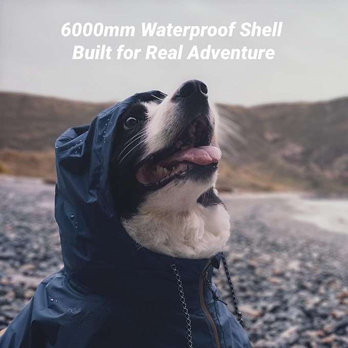 Dog Raincoat with Hood for Medium and Large Dogs - Heavy Rain Resistant Rain Coat for Dogs with 6000mmH2O Waterproof Rating | Lightweight and Adjustable Waterproof Dog Coat | 40 (XXS)