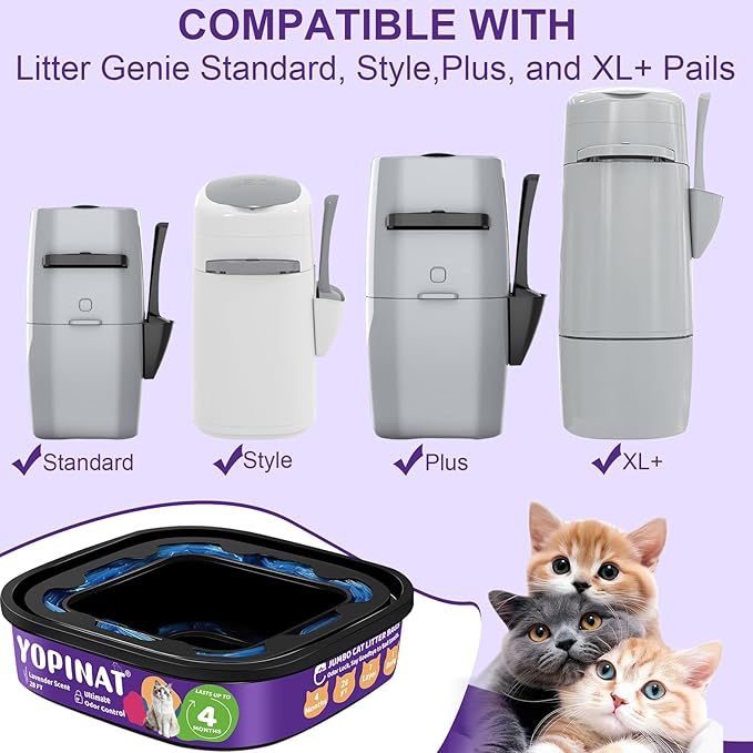 Jumbo Square Refill Bags 2 Pack – Lasts Up to 8 Months – Plant Scented Dog Poop Bags for Dogs – Pet Waste Refills for Odor Control – Fits Pet Genie Dog Waste Disposal System & Litter Genie Pails
