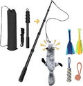 Flirt Pole for Dogs, Interactive Toys Tug-of-war for Dog, Five-Section Retractable Adjustable Length,for Outdoor Exercise & Training for Small Medium Large Dog