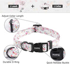 Ihoming Dog Collar and Leash Set for Daily Outdoor Walking Running Training, Floral Sky Design for Large Boys Girls Dogs Cats Pets, L-Up to 80LBS