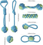 Dog Rope Toys 7 Pack, Puppy Teething Sturdy Cotton Chew Tug Ropes Indoor/Outdoor, Exercise Interactive Tug O'War Toys Set for Boredom Small-Meidum Dogs