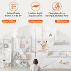Cat Wand Toy – Retractable Wand with 4 Feather Toy Refills for Indoor Cats Enrichment, Interactive Cat Toy for Bored Adult Cats and High-Energy Kittens (BioBugs Serie)