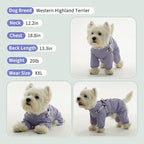 BRKURLEG Dog Raincoat for Small Dogs, Small Dog Rain Jacket with Harness Built in, Waterproof 4 Legs Puppy Raincoats, Puppy Outdoor Jacket with Reflective Strip, Purple, XXXL