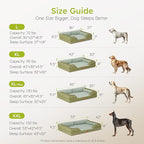 Extra Large Dog Bed, Orthopedic Dog Bed with Cooling Gel Memory Foam, Waterproof XL Pet Bed with Removable Washable Cover, 42" Pet Sofa Couch Dutch Velvet with Bone Toy, Dark Green