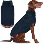 KYEESE Dog Sweater Soft Pullover Dog Sweaters for Large Dogs Warm Turtleneck Large Dogs Sweater with Gingham Patchwork Comfy Pet Coat for Fall Winter Cold Weather