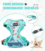 Halypet Cat Harness and Leash Set[MAX Safety 4th-Gen] Cute Escape Proof Vest Harness for Girl&Boy Cat Walking, Comfortable Adjustable Leash and Reflective Strips for Outdoor Kitten, XS Purrfect Green