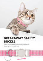 Apple AirTag Cat Collar, GPS Tracker Kitten Collar with Reflective Breakaway Holder and Bell, Lightweight for Cats & Kittens (Pink)