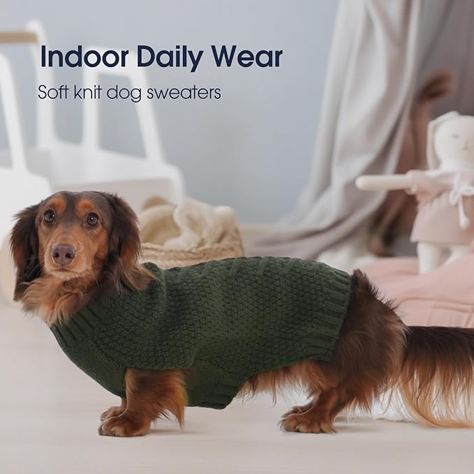 IECOii Big Dog Sweater - Extra Large Dog Sweater for Cold Weather in Army Green, 4XL for Doberman & Great Dane
