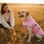 ASENKU Extra Warm Dog Coat - Winter Jacket with Fleece, Reflective, Adjustable, Zippered Leash Hole for Large Dogs, Turtleneck (Pink, 4XL)