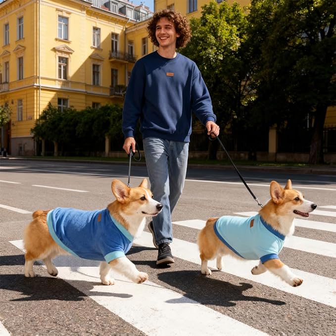 GreenJoy Classic Fleece Dog Sweater – Soft & Warm Stretchy Sweatshirt for Small Dogs & Cats, Cold-Weather Pullover for Everyday Wear (Dark Blue, Small)