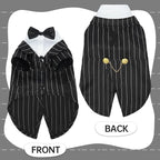 QBLEEV Cat Tuxedo Suit, Sphynx Cat Suit with Bow Tie, Cat Halloween Costumes, Kitten Formal Attire Wedding Birthday Onesie Clothes for Male Female Hairless Cats