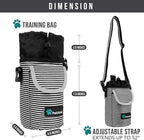 PetAmi Dog Treat Pouch, Large Pet Training Treat Pouch with Pocket, Dog Trainer Essentials Supply Holder with Poop Bag Dispenser, Training Bag for Kibbles Toys, 3 Ways to Wear (Stripe Black)