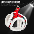 GAMUDA Small Dog Harness Collar and Leash Set, Step in No Chock No Pull Soft Mesh Adjustable Dog Vest Harnesses Plaid Reflective for Dogs Puppy Cats Kitten Rabbit (Warm Red, M)
