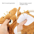 Squeaky Plush Dog Toy - Funny Stuffed Rabbit Chew Toy, Cute Pet Birthday Gift for Small, Medium and Large Dogs (Brown)