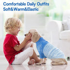 Queenmore Pullover Large Dog Sweater,Classic Turtleneck Warm Dogs Sweater with Leash Hole for Dog Girls Boys,Winter Knitwear Clothes for Dachshund,Corgi,French Bulldog(Royal Blue,L)