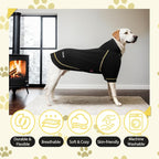 Basic Dog Hoodie Sweatshirts, Pet Clothes Hoodies Sweater with Hat and Leash Hole, Soft Cotton Outfit Coat for Large Medium Small Dogs, Black (X-Large)