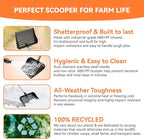 Chicken Poop Scooper & Rake 2-in-1, Pooper Scooper with 13in Wider PP Head & Adjustable Stainless Steel Handle, 33''-69'' Sand Sifting Shovel Litter Scooper for Chicken Coop/Small Farm Animals, Black