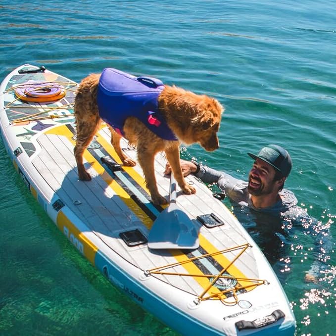 Ruffwear, Float Coat Dog Life Jacket, Premium Buoyancy Swim Vest with Lift Handle, Secure Fit & Reflective Trim, Adjustable Flotation for Swimming, Boating, & Outdoor Adventures, Deep Blue, Large