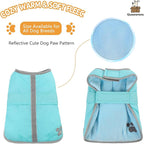 Queenmore Winter Coat, Fleece Puffer Down Vest, Cold Weather Pet Jacket, Waterproof Reflective Reversible Sweater Clothes for Small, Medium and Large Dogs (Light Blue, XS)