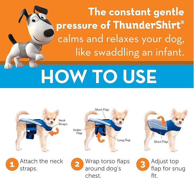 ThunderShirt Breeze for Dogs, X-Small, Sky Blue, Extra Breathable Mesh Fabric, Dog Anxiety Relief Vest for Every Day Stress & Calming During Thunder Storms and Fireworks