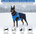 ASENKU Reflective Dog Coat with Built-in Harness, Windproof Fleece-Lined Dog Jacket for Small, Medium, Large Dogs, Warm Winter Vest with Turtleneck & Zipper (Navyblue M)