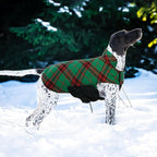 Kuoser Waterproof Dog Coat, Reversible Dog Jacket for Large Dogs, Adjustable Durable Doggie Winter Coat for Groowing Puppies Warm Puppy Cold Weather Apparel, Christmas Green L