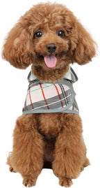 Dog Raincoat for Small Dogs Puppies Waterproof Hooded Rain Jacket with Reflective Strips Leash Hole & Poncho Adjustable Fit (Plaid,S)